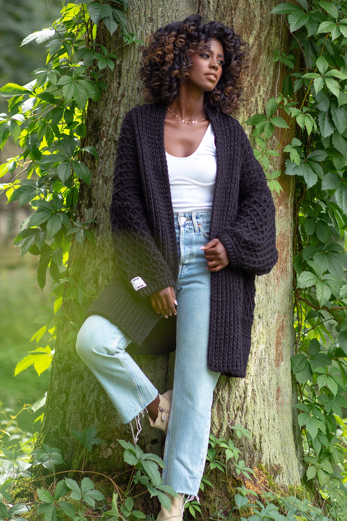 Chunky Knit Kardigan Alpaka / Wolle