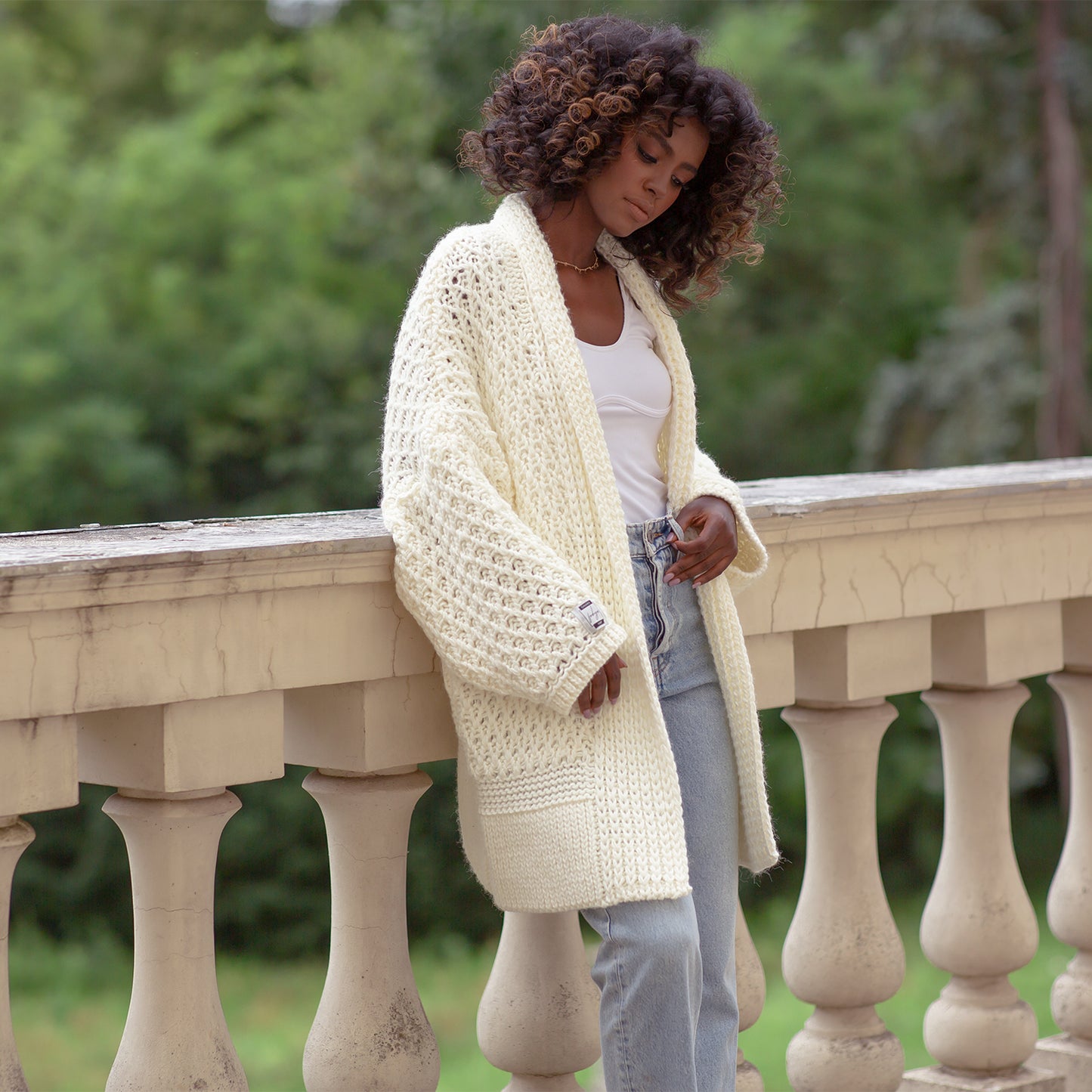 Chunky Knit Kardigan Alpaka / Wolle