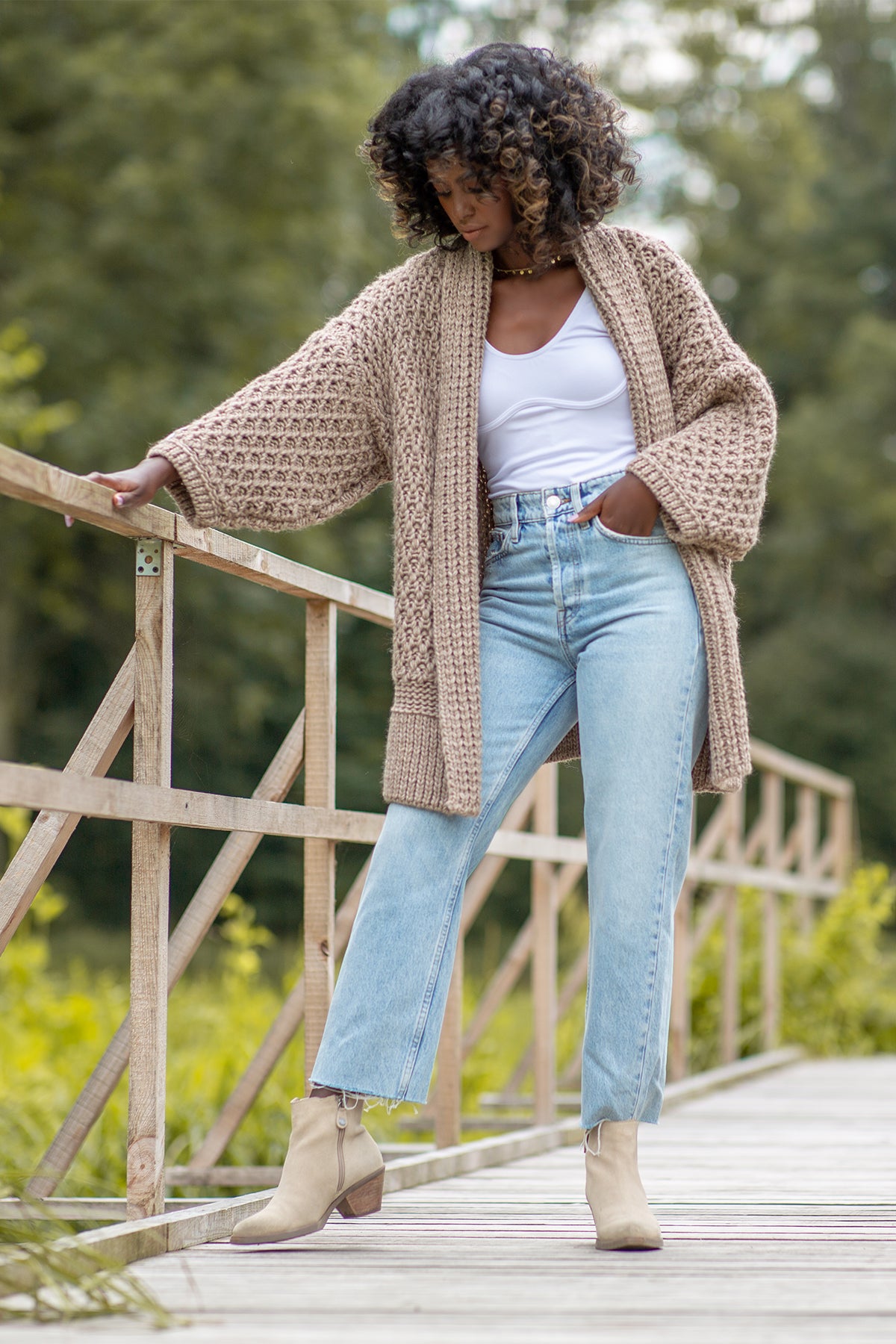 Chunky Knit Kardigan Alpaka / Wolle