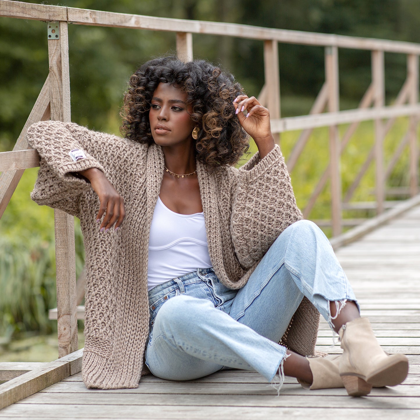 Chunky Knit Kardigan Alpaka / Wolle