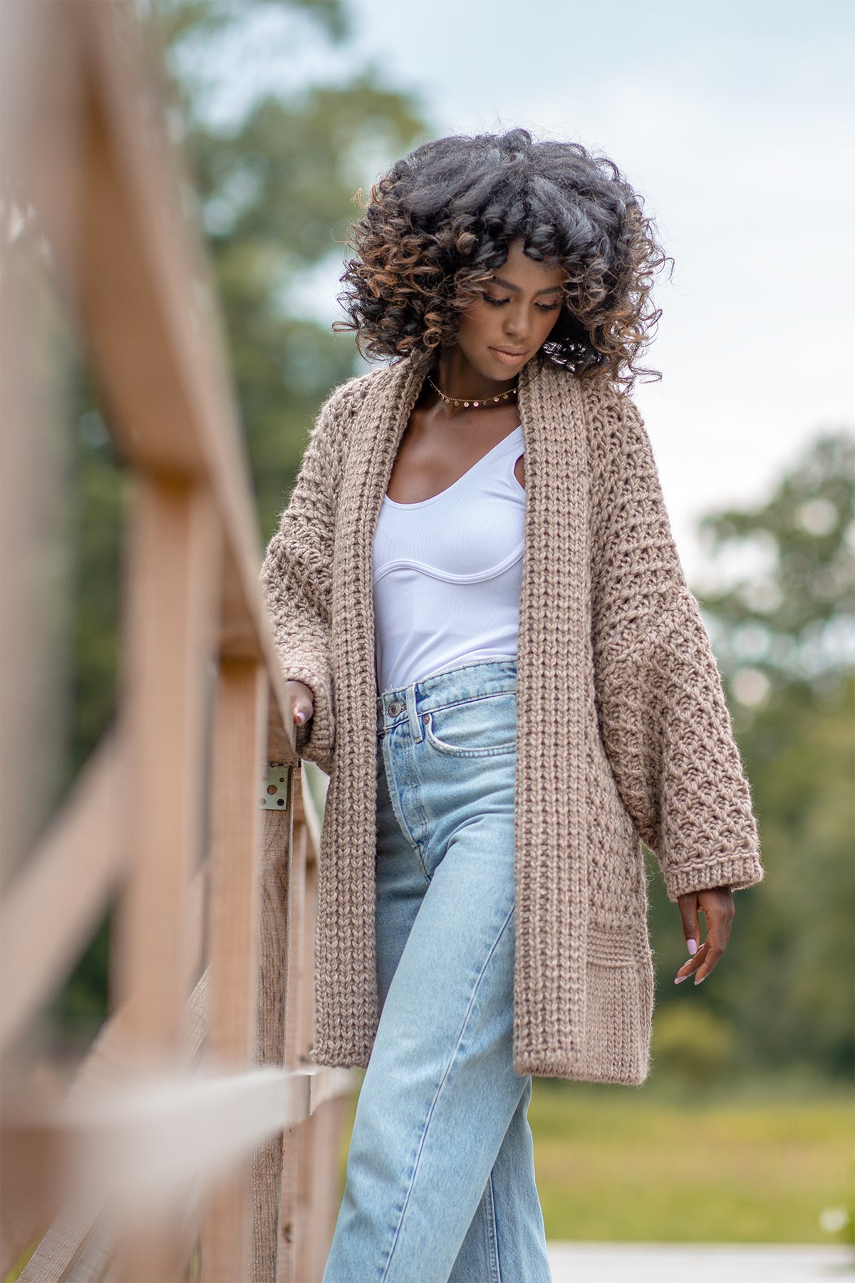 Chunky Knit Kardigan Alpaka / Wolle