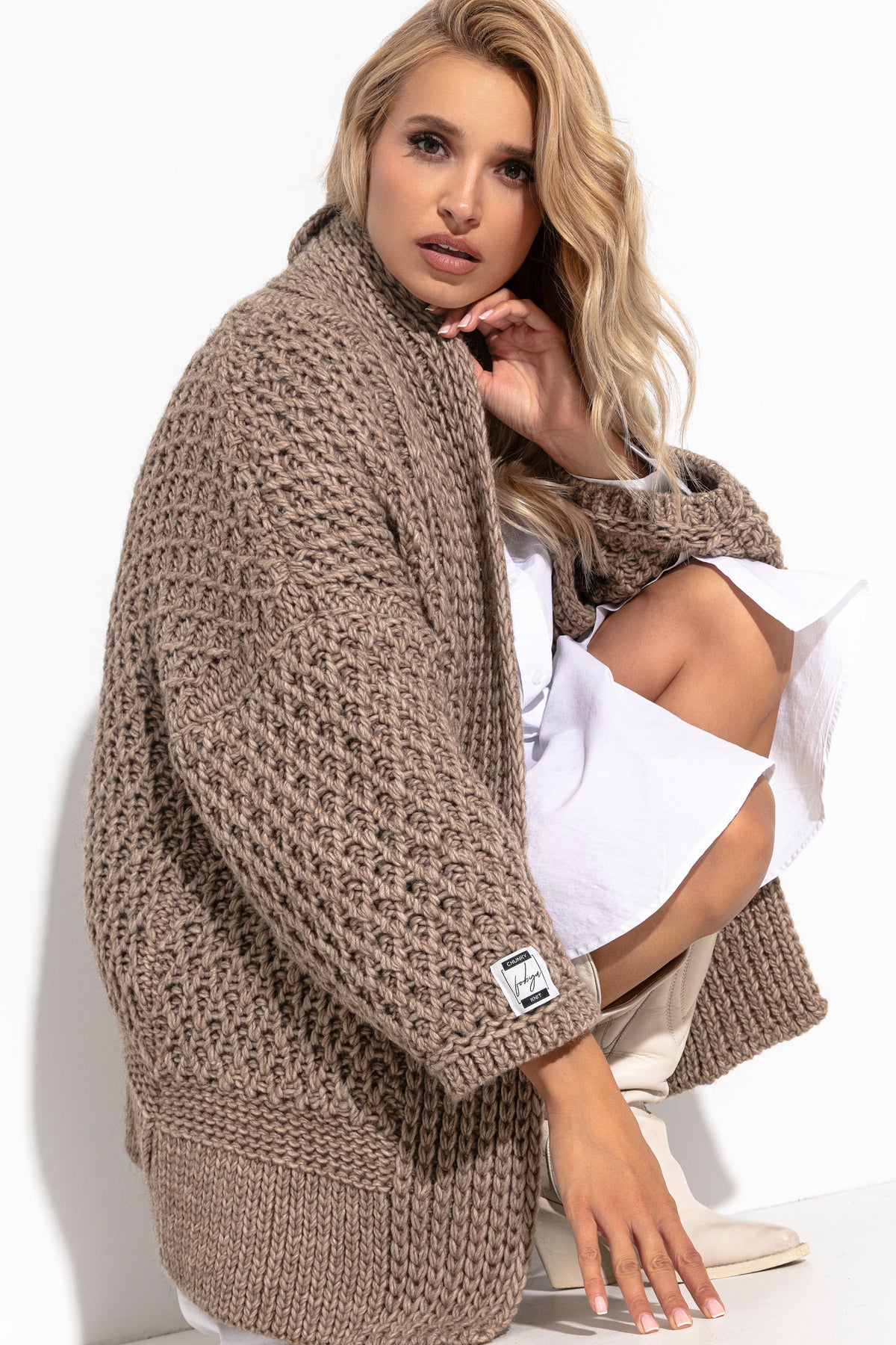 Chunky Knit Kardigan Alpaka / Wolle