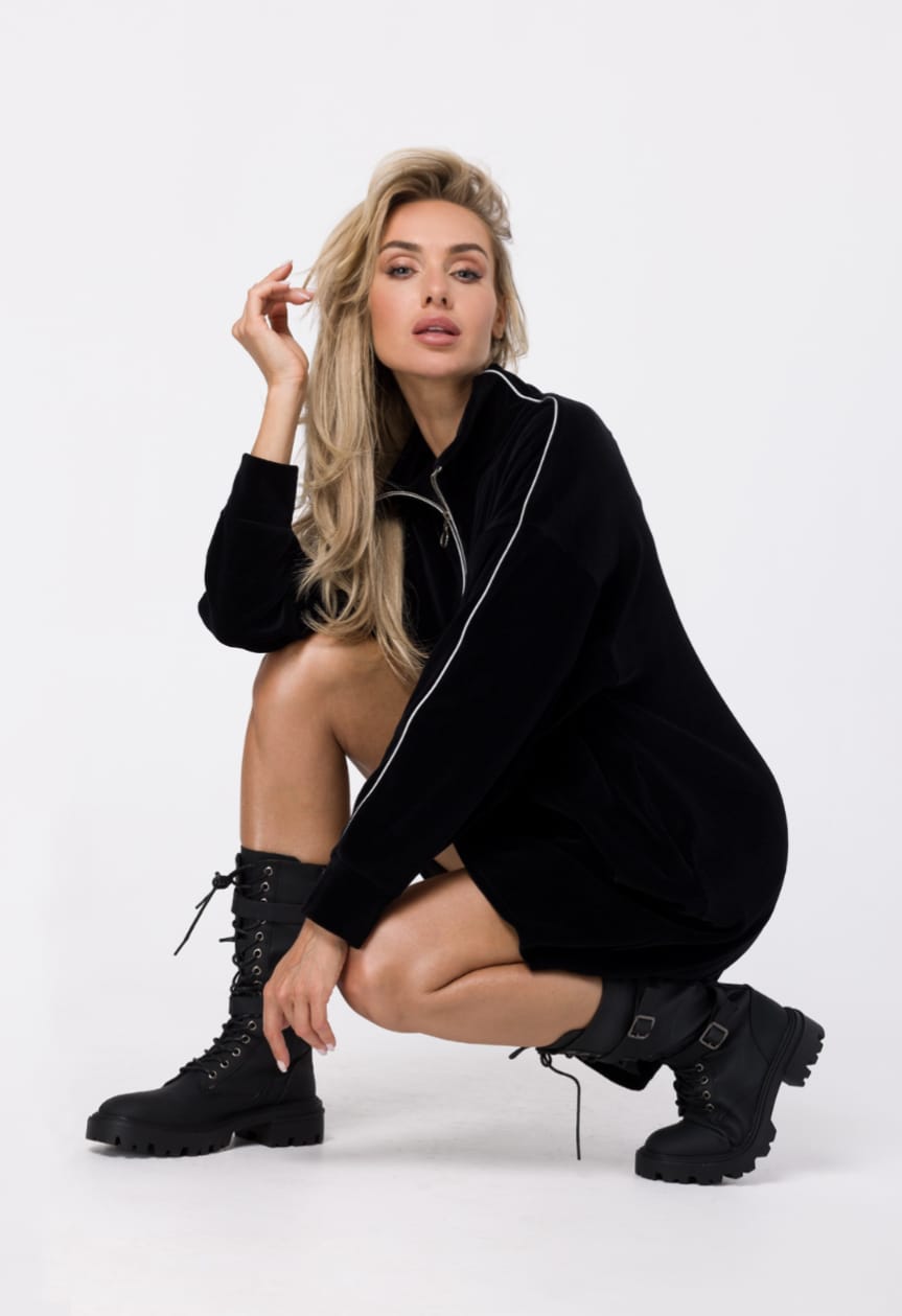 Velour Alltags Kleid MIA