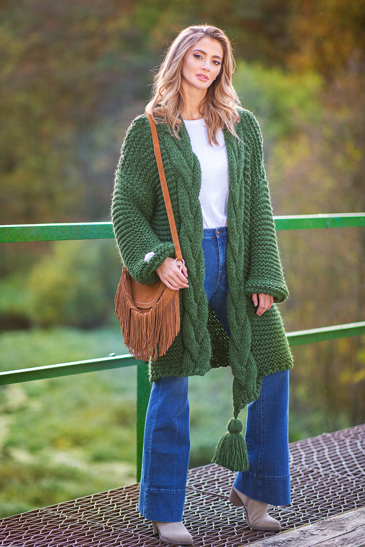 Cardigan Chunky Knit mit Pompon