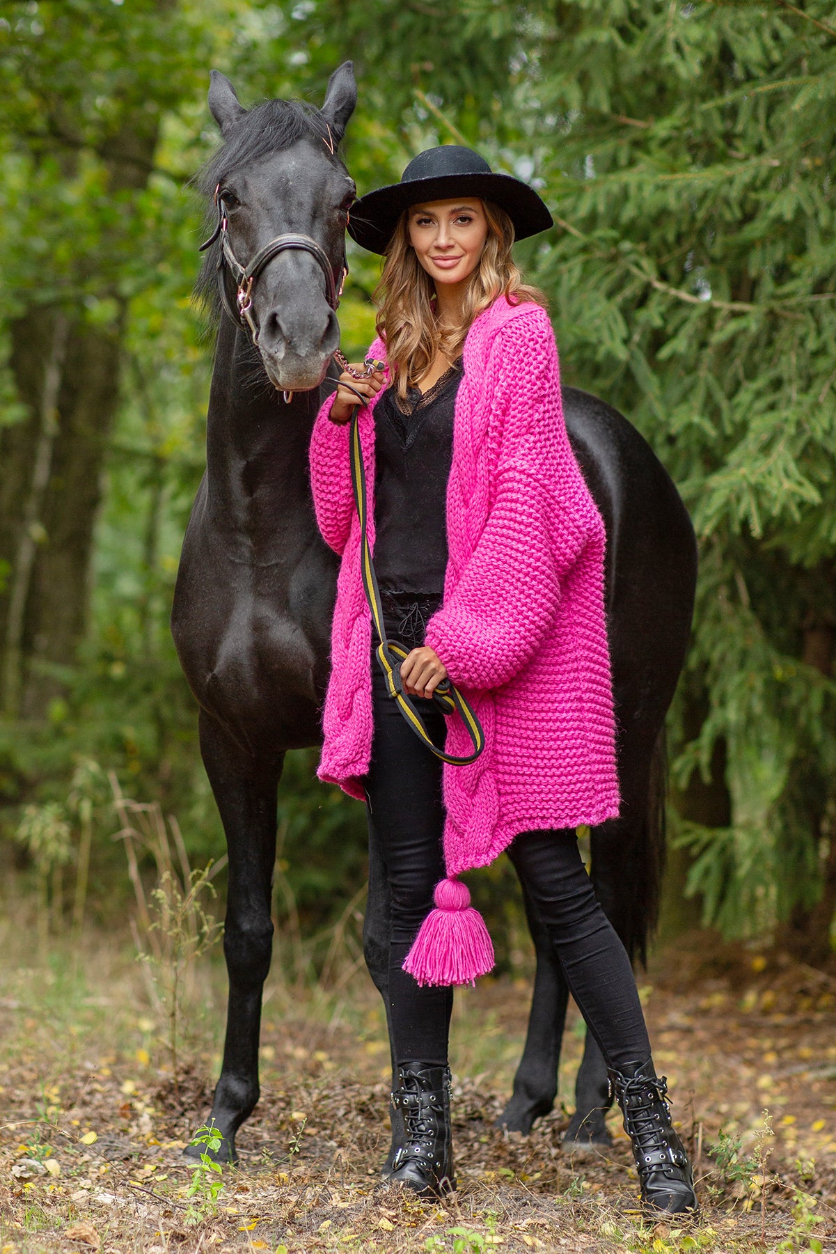 Cardigan Chunky Knit mit Pompon
