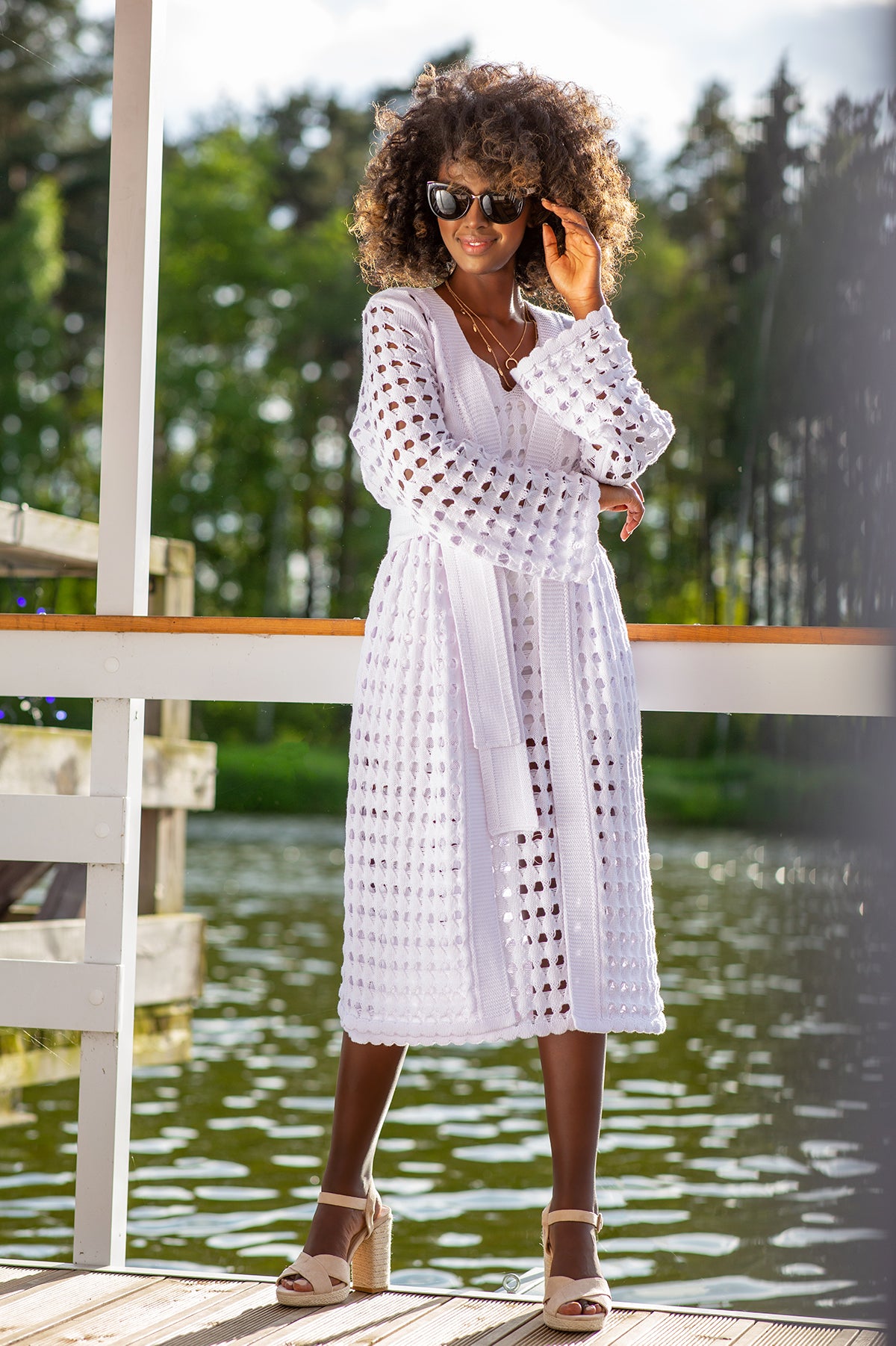 Sommer Set - Kleid und Cardigan aus Baumwolle