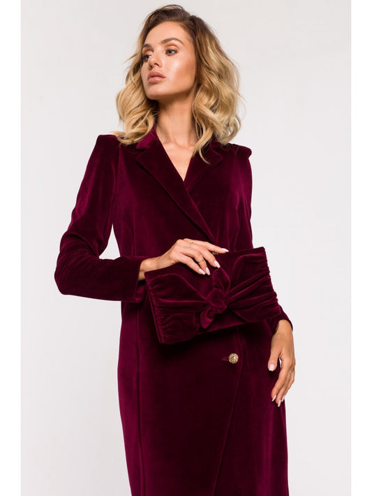 Velour Kleid mit Knöpfen